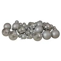40ct. Shiny & Matte Silver Glass Ball Ornaments