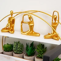 Mind Reader Yoga Figurine Set, Set of 3, Gold