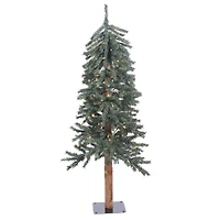 4ft. Pre-Lit Natural Bark Alpine Artificial Christmas Tree, Warm White Dura-lit LED Lights