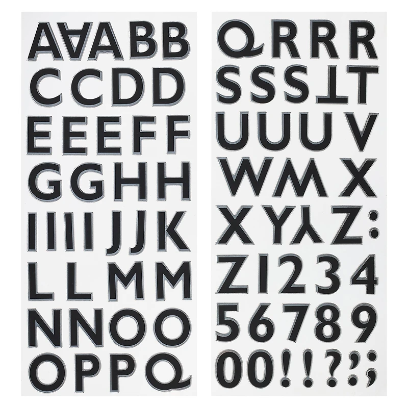 Black Foil Outline Alphabet Stickers by Recollections™