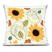 Stupell Industries Warm Sunflower Botanicals Pattern Decorative Printed Throw Pillow