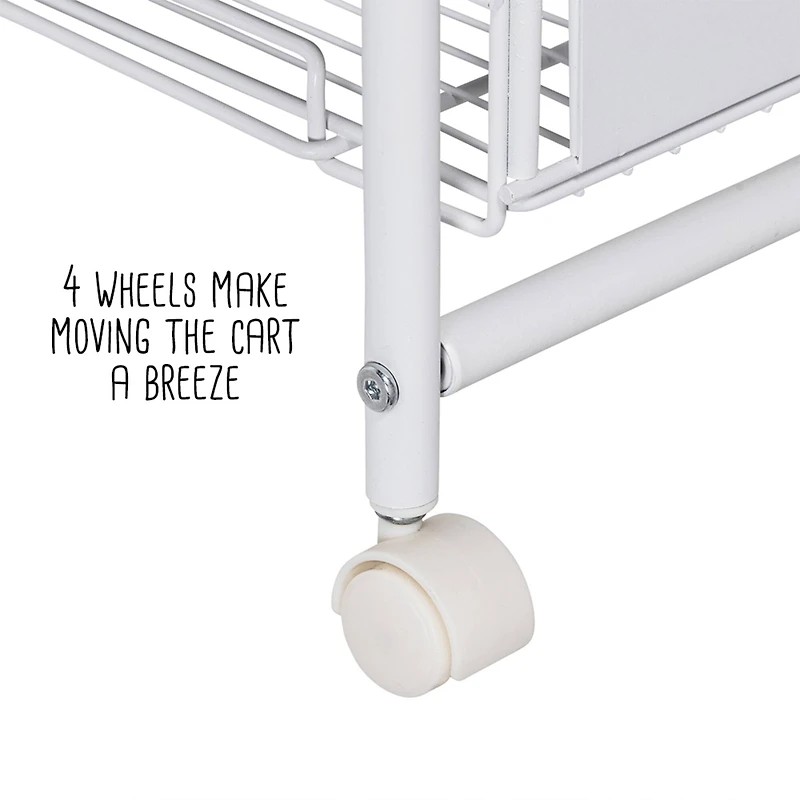Honey Can Do White 4-Tier Slim Rolling Cart