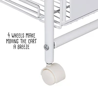 Honey Can Do White 4-Tier Slim Rolling Cart