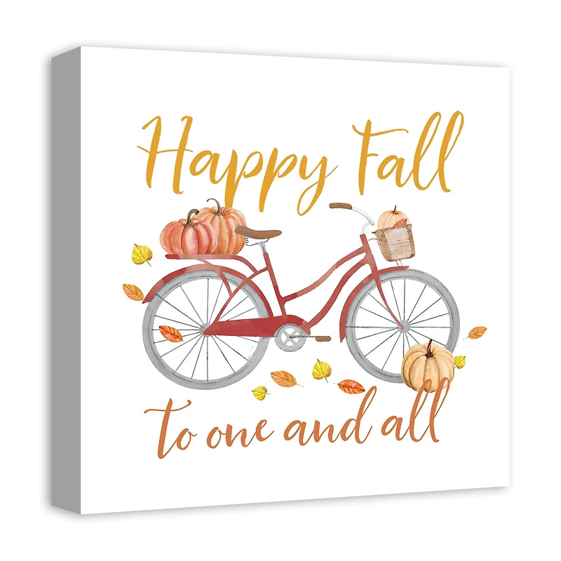 Happy Fall Bike Canvas Wall Art