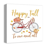 Happy Fall Bike Canvas Wall Art