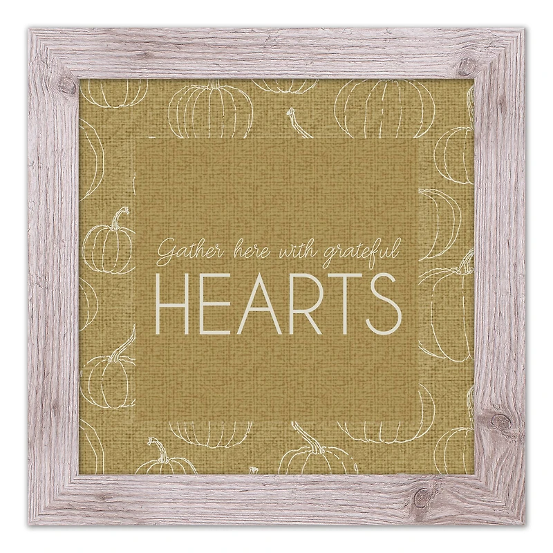 Grateful Hearts Print in Western White Frame