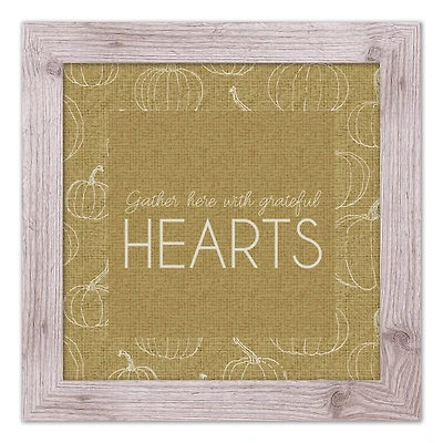 Grateful Hearts Print in Western White Frame