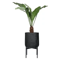 Hello Honey® 25.5" Black Metal Planter with Stand