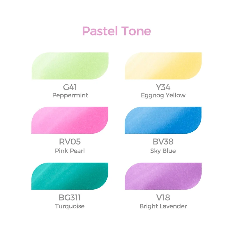 Ohuhu® Oahu 6 Color Pastel Alcohol Marker Set