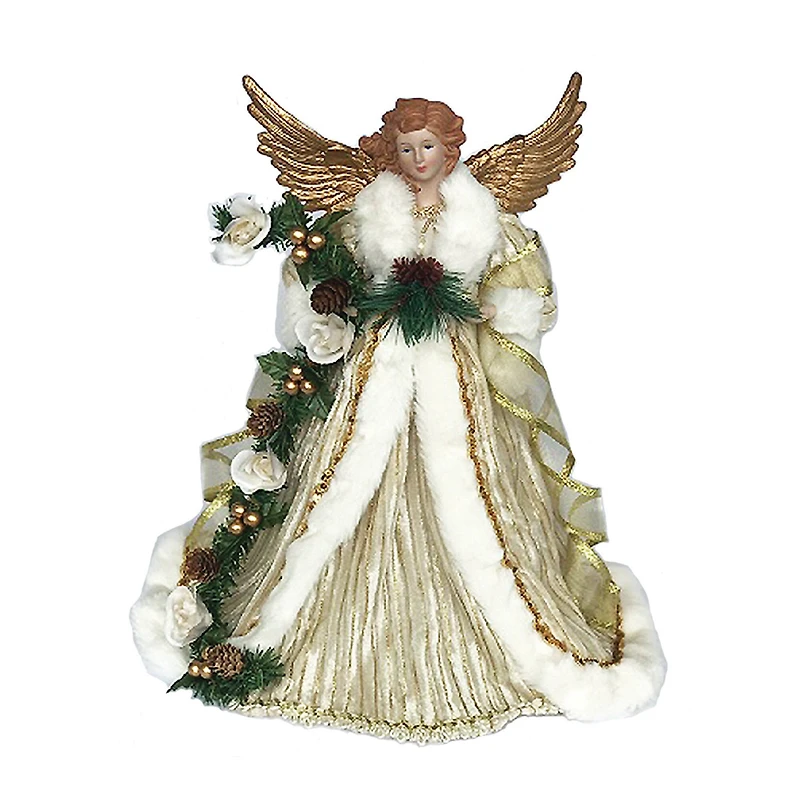 Santa's Workshop 15" Gold Trimmed Angel Tree Topper