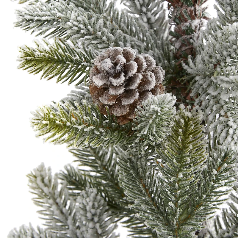 2.5ft. Unlit Flocked Artificial Christmas Tree with Pinecones