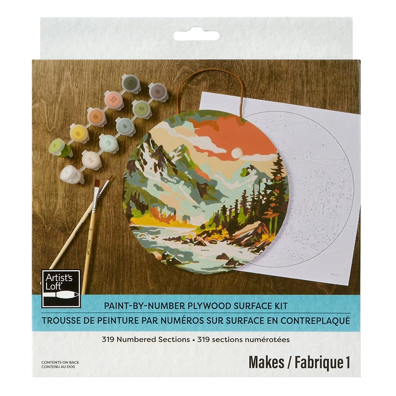 Mountain Scene Paint-by-Number Plywood Surface Kit by Artist's Loft®