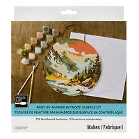 Mountain Scene Paint-by-Number Plywood Surface Kit by Artist's Loft®