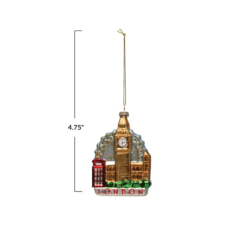 Hello Honey® Hand-Painted Glitter Glass Big Ben Ornament