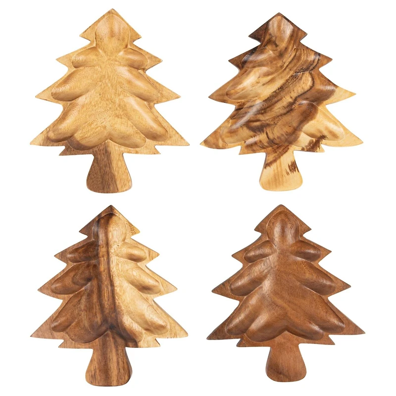 Hello Honey® Acacia Wood Christmas Tree Shaped Serving Bowl