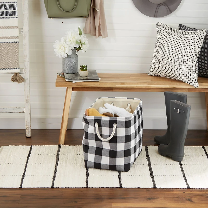 DII® Large Rectangle /Black Buffalo Check Polyester Bin