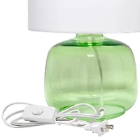 Simple Designs Green & White Glass Table Lamp