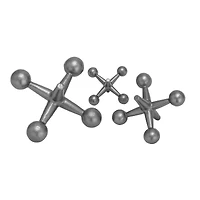 Gray Metal Modern Geometric Sculpture Set