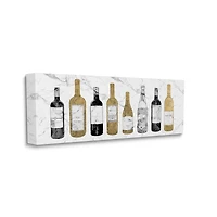 Stupell Industries Traditional Wine Bottle Illustrations Glam Marble Pattern Canvas Wall Art