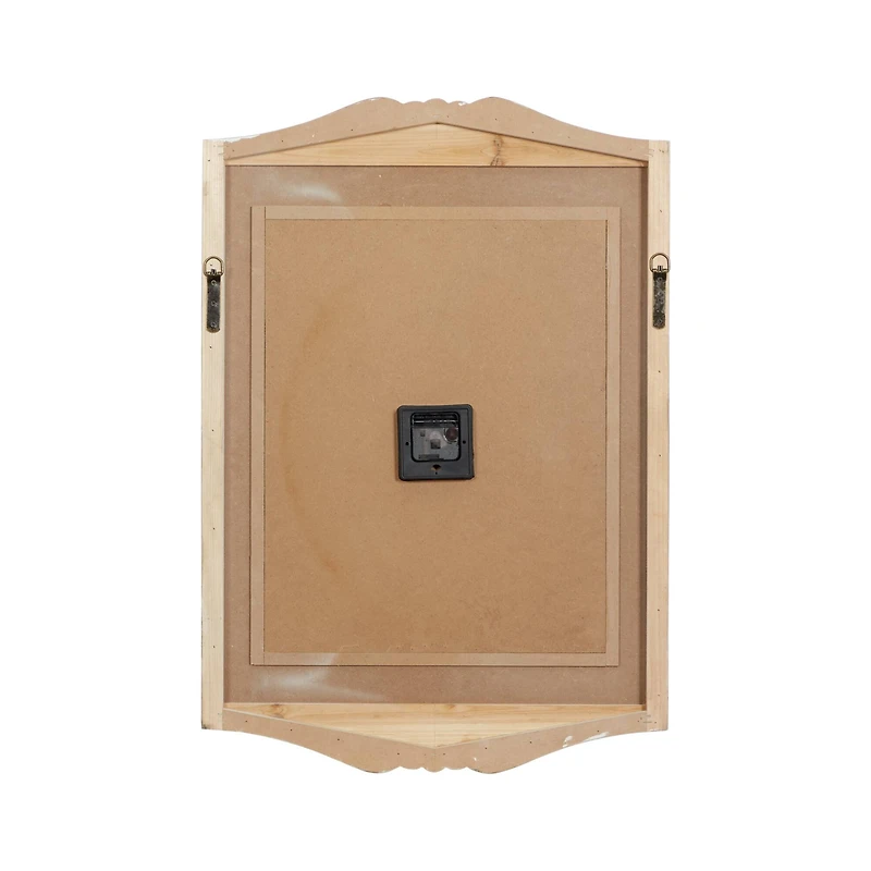 White Wood Farmhouse Wall Clock, 31" x 22" x 4"