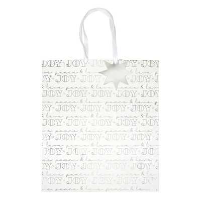 Jumbo White Peace, Love & Joy Gift Bag by Celebrate It™