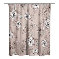 Pink Intricate Floral 71 x 74 Shower Curtain