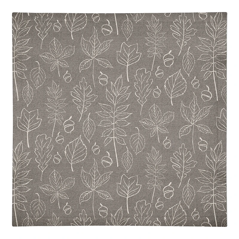 Gray Leaf Pattern Cotton Twill Napkin