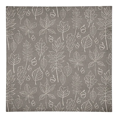 Gray Leaf Pattern Cotton Twill Napkin