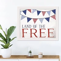 Land of the Free White Framed Print Under Plexiglass