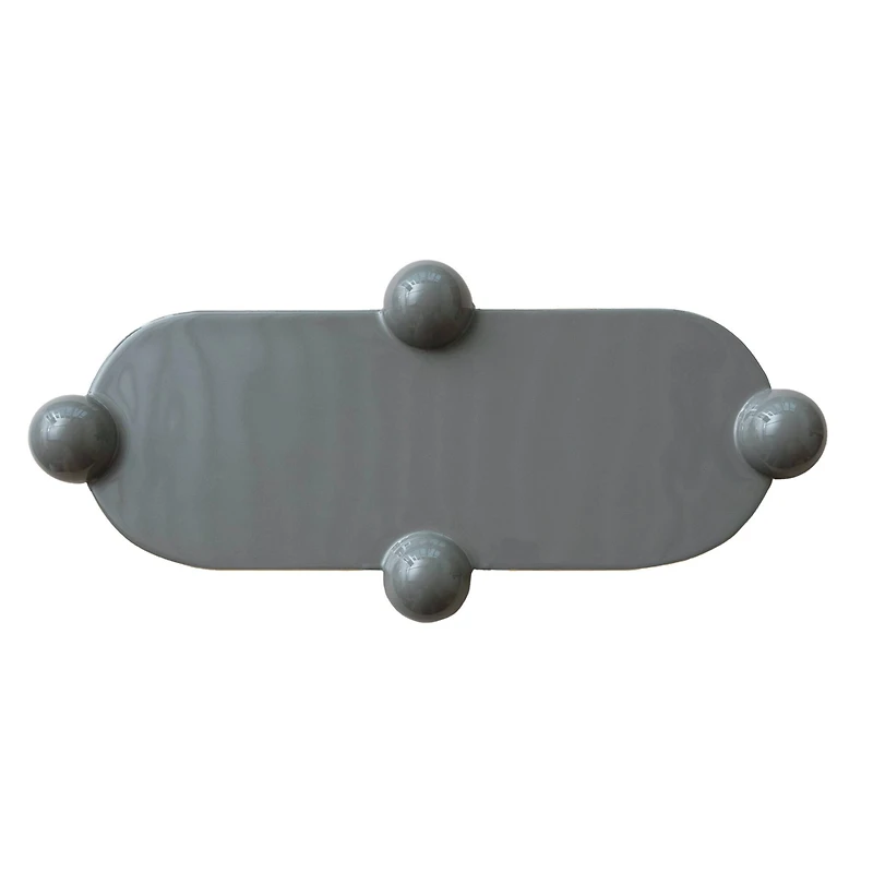 Hello Honey® 17.5" Gray Elegance Enamel Metal Tray with Ball Feet