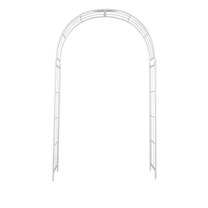 White Iron Contemporary Garden Arbor, 91" x 54" x 15"