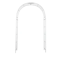 White Iron Contemporary Garden Arbor, 91" x 54" x 15"