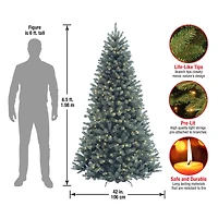 6.5ft. Pre-Lit North Valley® Blue Spruce Artifical Christmas Tree, Clear Lights