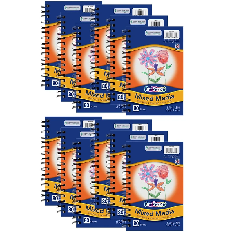 Pacon® Art Street® 8.5" x 5.5" Mixed Media Journal, 12ct.