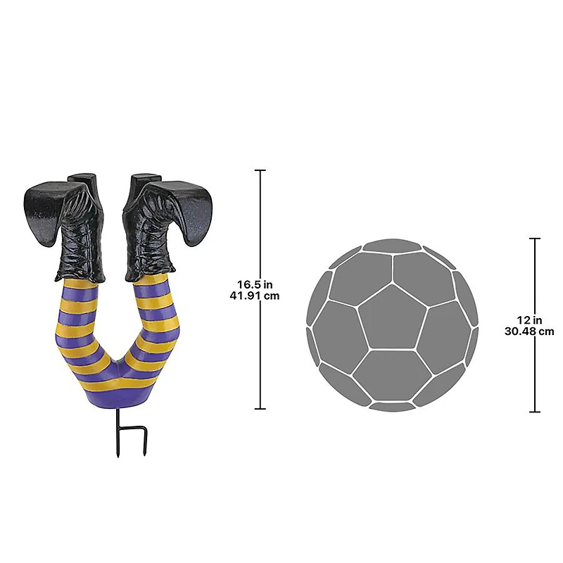 Design Toscano 16.5" Crash Landing Wicked Witch Legs Garden Stake Statue