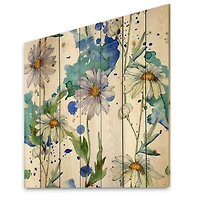 Designart - Daisies With Green Leaves II