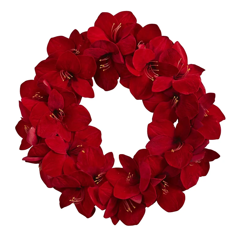 22” Red Amaryllis Wreath