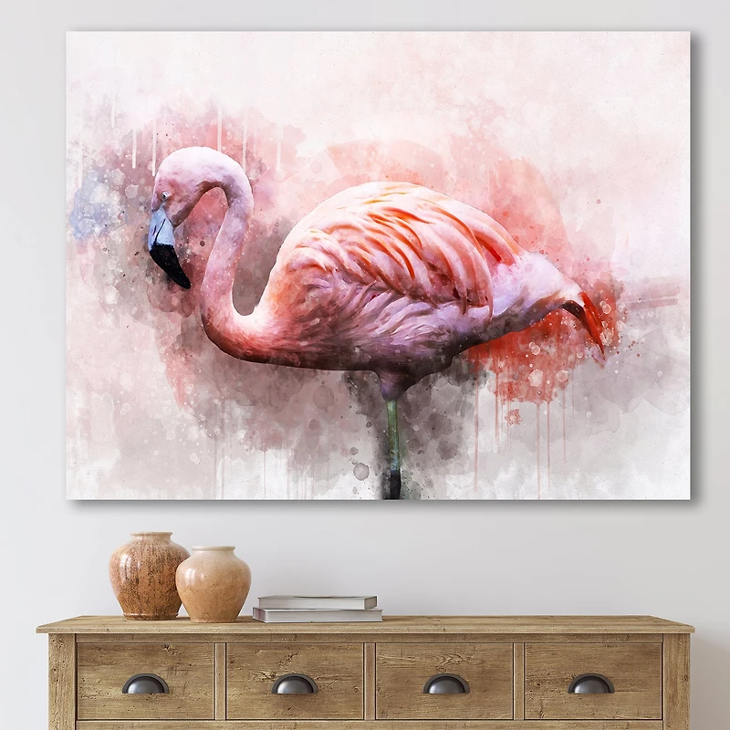 Designart - Portrait of Pink Flamingo V