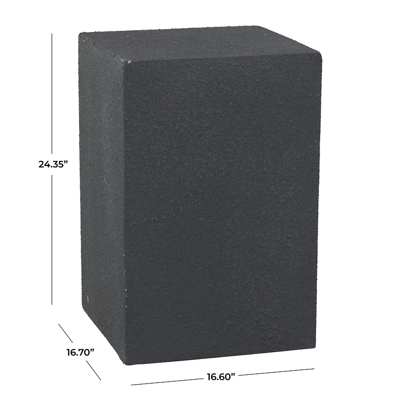 Black Contemporary Garden Stool, 17" x 17" x 24"