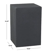 Black Contemporary Garden Stool, 17" x 17" x 24"