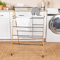 Household Essentials Bamboo V-Shaped Expandable Laundry Drying Rack
