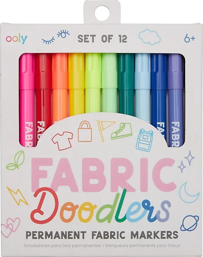 OOLY Fabric Doodlers Markers, 12ct.