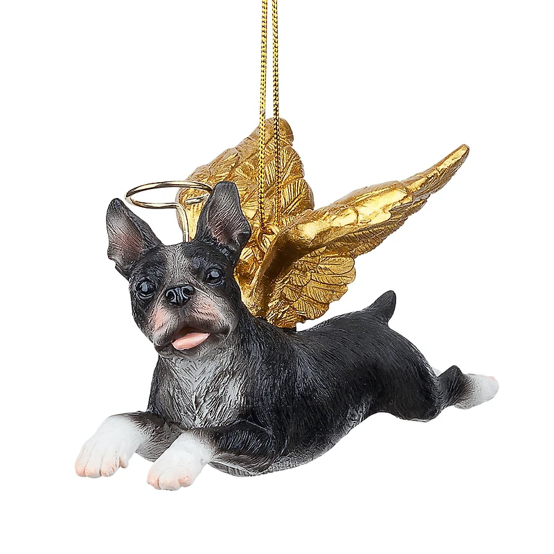 Design Toscano Honor the Pooch Boston Terrier Holiday Dog Angel Ornament