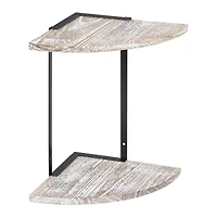 White 2-Tier Floating Corner Shelf