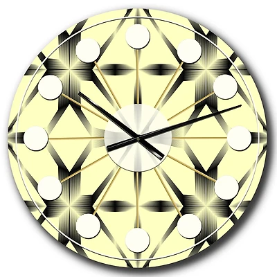 Designart 'Oriental Ornament. Flower Pattern Mid-Century Modern Wall Clock
