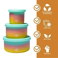 Silipint® 3-Piece Silicone Lidded Bowl Set