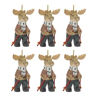 6ct. Moose on Skis Ornament