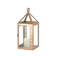 13.75" Rose Metal Frame Caring Lantern