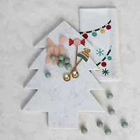 Hello Honey® 13.5" White Marble Tree Shaped Cheese & Cutting Board