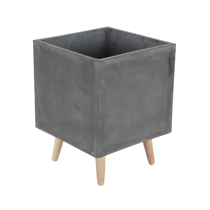 Dark Gray Contemporary Planter Set